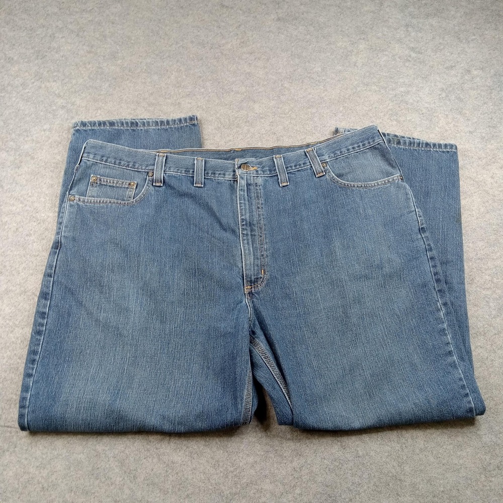 Carhartt Jeans Mens 46x32 Medium Wash Blue Relaxed Straight Leg Denim Pants